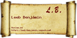 Leeb Benjámin névjegykártya